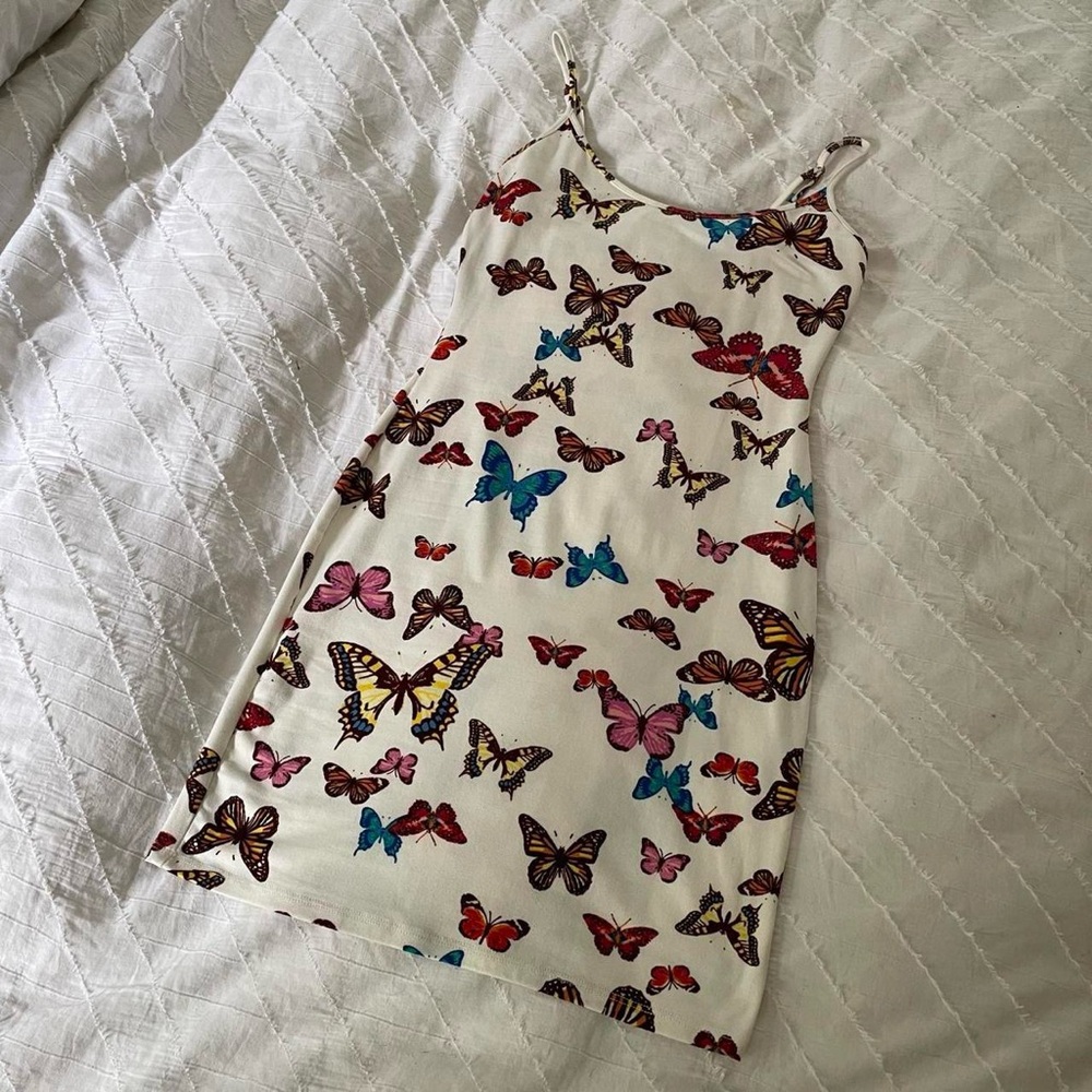 🦋 DOLLS KILL // BEAR DANCE • Butterfly Print Strappy Mini Dress